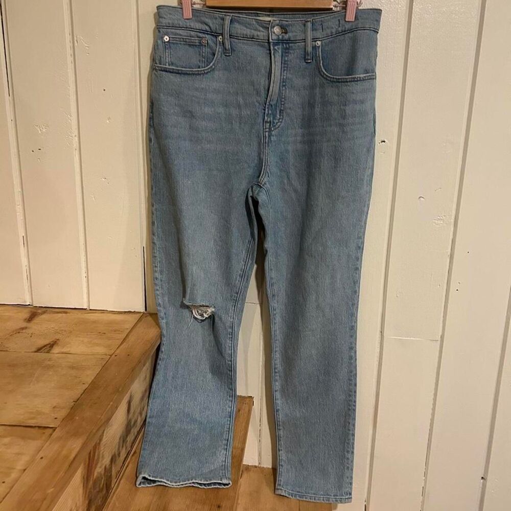 Madewell The Perfect Vintage Jean Size 31 High Rise Distressed Knee Light Wash